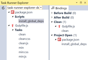Task Runner Explorer Project Open binding